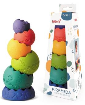Piramida sensoryczna pastelowa zabawka edukacyjna Mom's Care