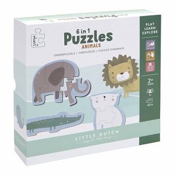 Little Dutch Puzzle Zoo-6 elementów Little Dutch