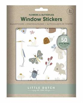 Naklejki wielokrotnego użytku na okno Flowers & Butterflies Little Dutch